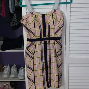 Pink and Yellow Plaid Dress